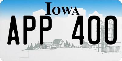 IA license plate APP400