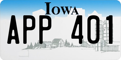 IA license plate APP401