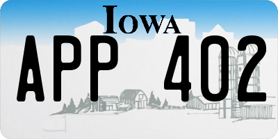 IA license plate APP402