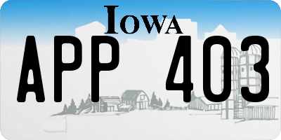 IA license plate APP403