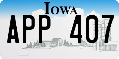 IA license plate APP407