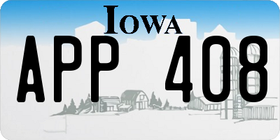 IA license plate APP408