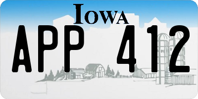 IA license plate APP412