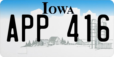 IA license plate APP416