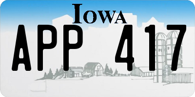 IA license plate APP417