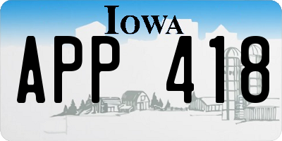 IA license plate APP418