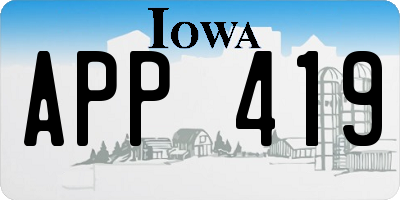 IA license plate APP419