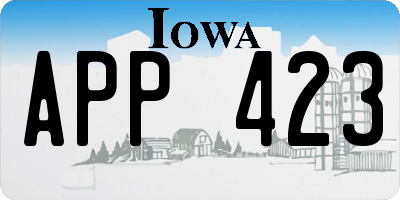 IA license plate APP423