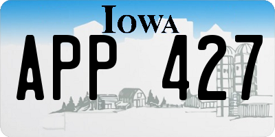 IA license plate APP427