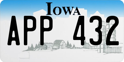 IA license plate APP432