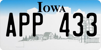 IA license plate APP433