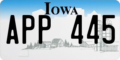 IA license plate APP445