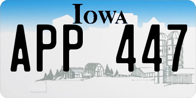 IA license plate APP447