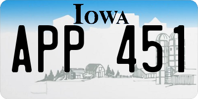 IA license plate APP451