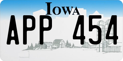 IA license plate APP454