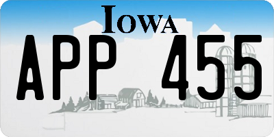 IA license plate APP455