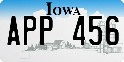 IA license plate APP456