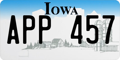 IA license plate APP457