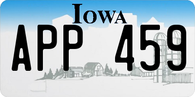IA license plate APP459