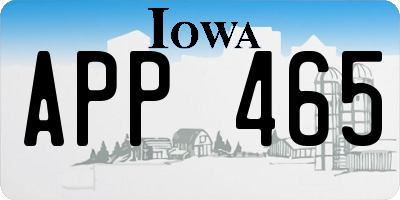 IA license plate APP465