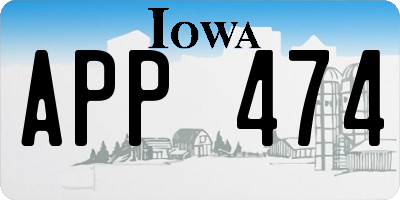 IA license plate APP474