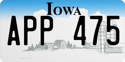 IA license plate APP475
