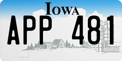 IA license plate APP481