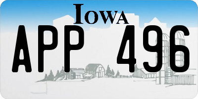 IA license plate APP496