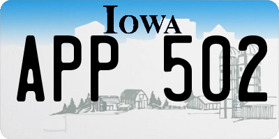 IA license plate APP502