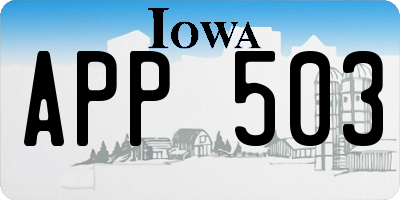 IA license plate APP503
