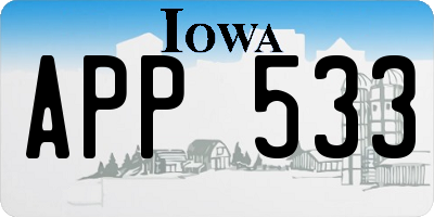 IA license plate APP533