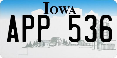 IA license plate APP536