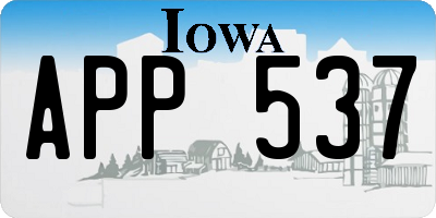 IA license plate APP537