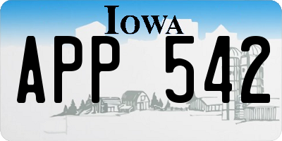 IA license plate APP542