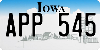 IA license plate APP545