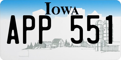 IA license plate APP551