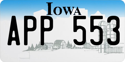 IA license plate APP553