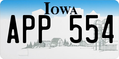 IA license plate APP554