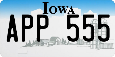 IA license plate APP555