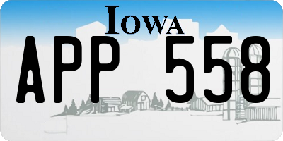 IA license plate APP558