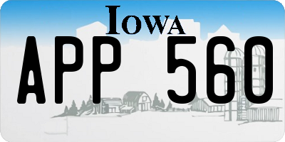 IA license plate APP560