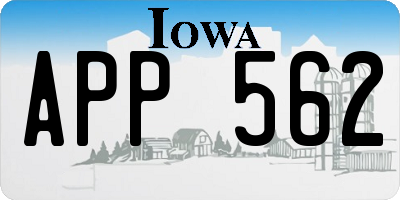 IA license plate APP562