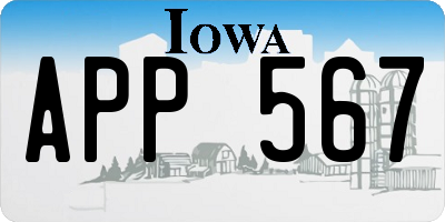 IA license plate APP567