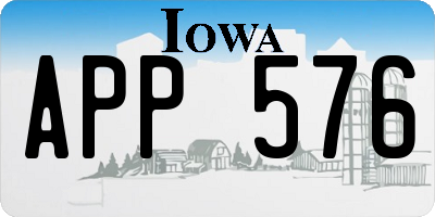 IA license plate APP576