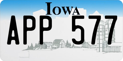 IA license plate APP577