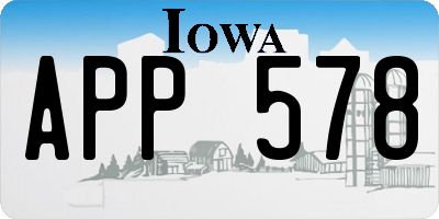 IA license plate APP578