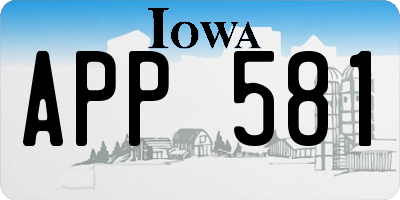 IA license plate APP581