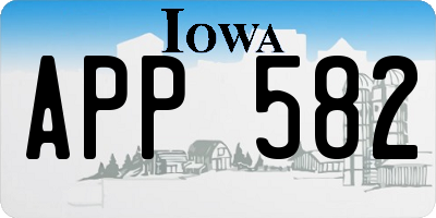 IA license plate APP582
