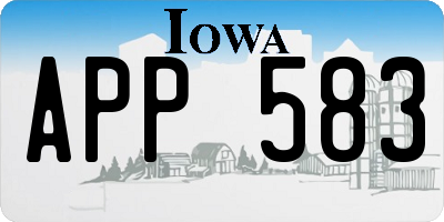 IA license plate APP583