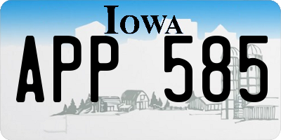 IA license plate APP585